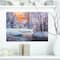 Designart - Forest in Winter Sunset - Landscapes Painting Print on Wrapped Canvas